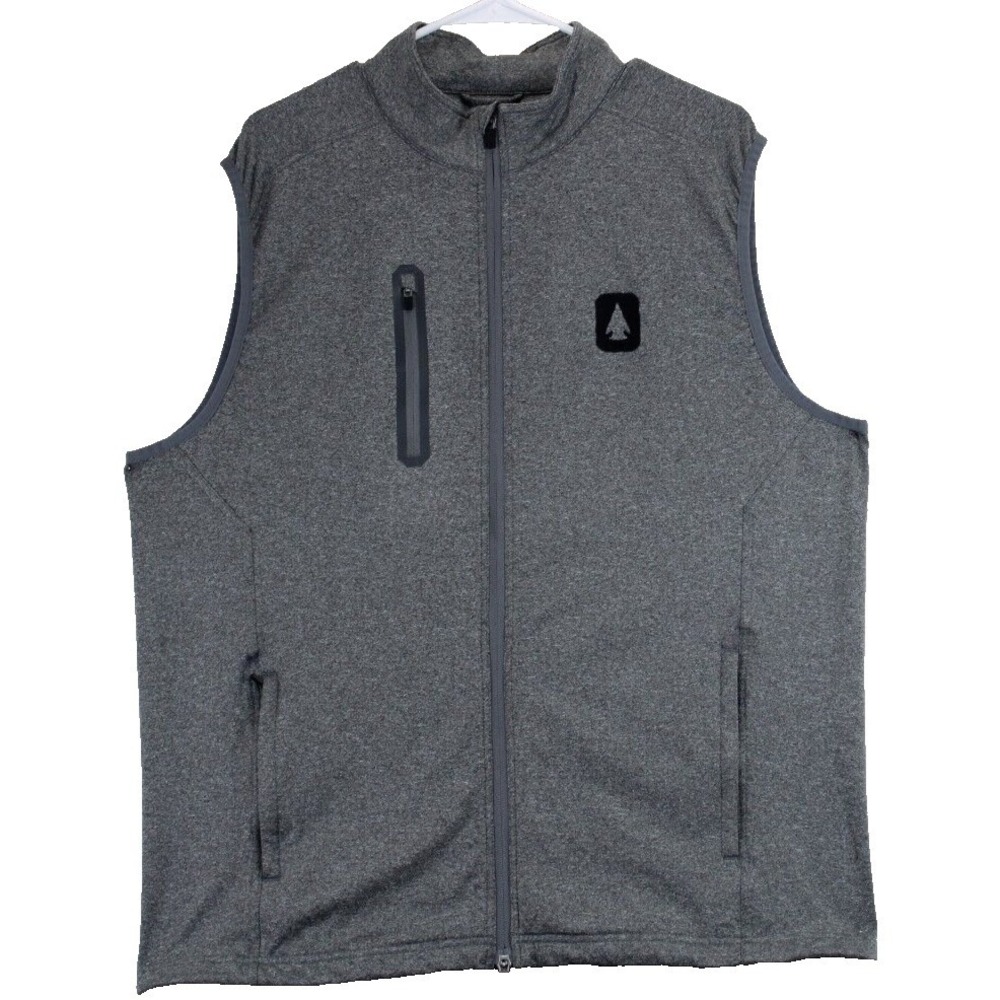 LEVELWEAR Men's Heather Gray Full Zip Vest Performance Logo Size L
